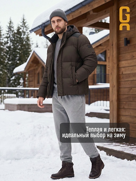 Куртка мужская зимняя GRIZMAN, коричневая, модель 76238