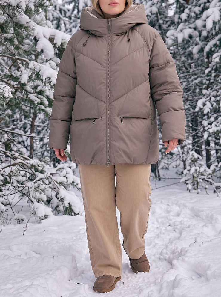 Куртка женская зимняя LAWINTER, кофе, модель 86233