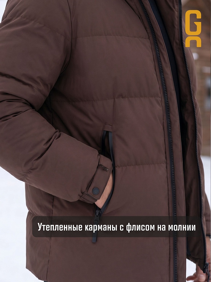 Куртка мужская зимняя GRIZMAN, коричневая, модель 72684