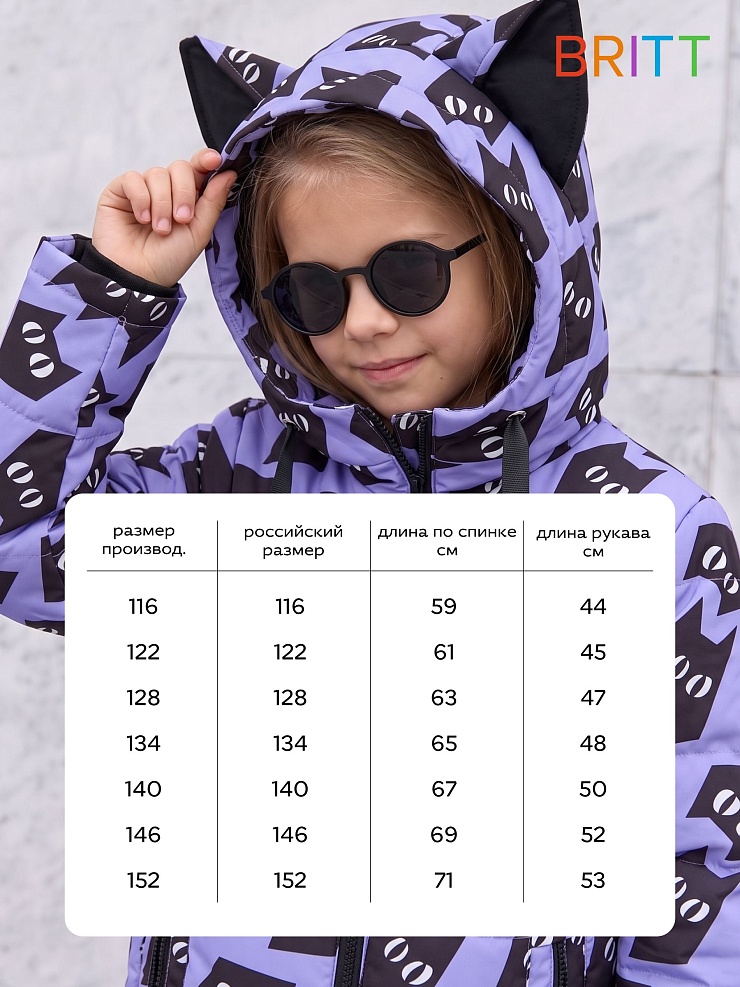 Куртка для девочки демисезонная BRITT, синяя, модель 63751