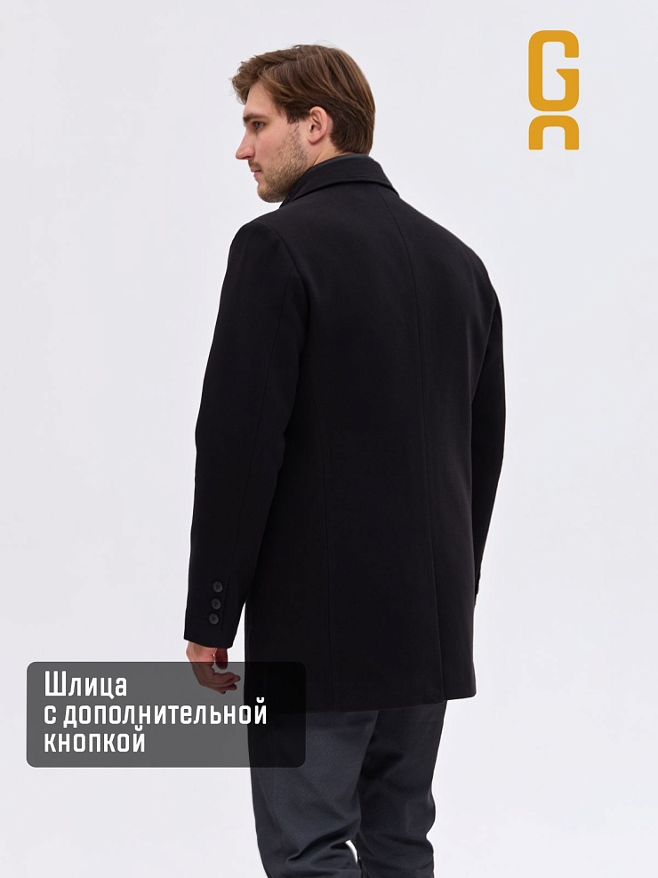 Пальто мужское осеннее GRIZMAN, черное, модель 73931
