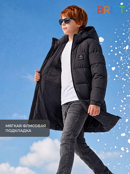 Куртка для мальчика зимняя BRITT, темно-синяя, модель 65216