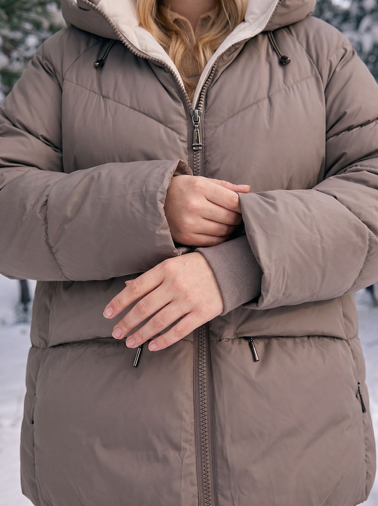 Куртка женская зимняя LAWINTER, кофе, модель 86233