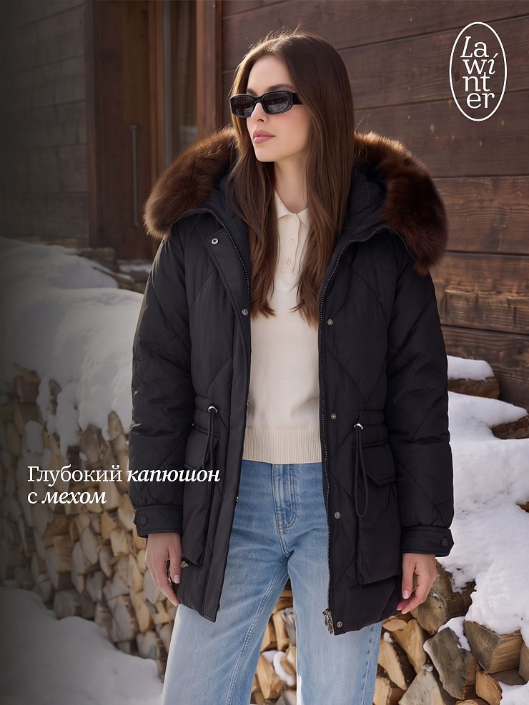 Куртка женская зимняя LAWINTER, черная, модель 86971
