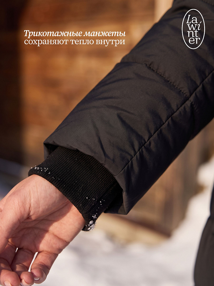 Пуховик женский зимний LAWINTER, черный, модель 86603
