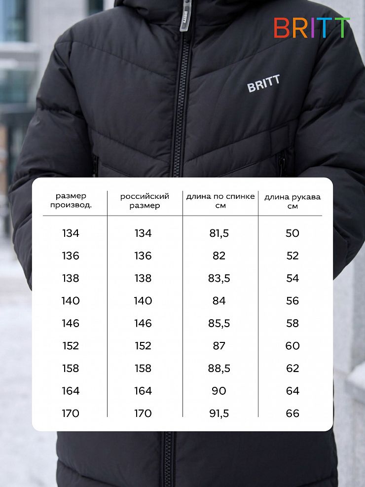Куртка для мальчика зимняя BRITT, темно-синяя, модель 65522