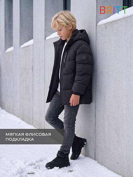 Куртка для мальчика зимняя BRITT, графит, модель 6656