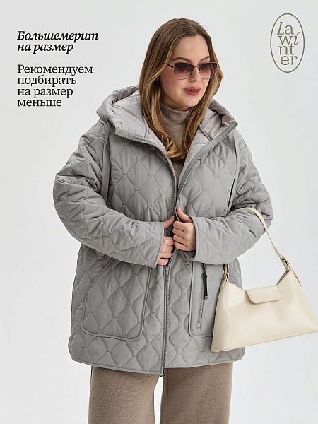 Куртка женская демисезонная LAWINTER, серая мята, модель 83594