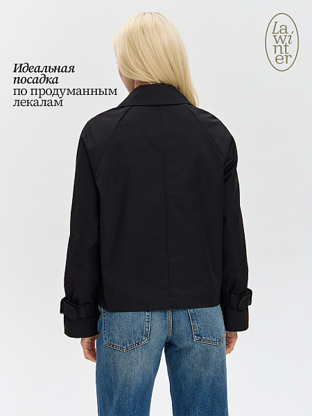 Плащ женский осенний LAWINTER, черный, модель 83414
