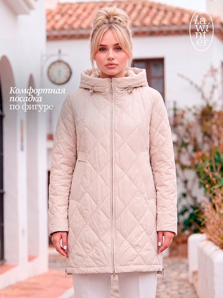 Куртка женская демисезонная LAWINTER, бежевая, модель 82145