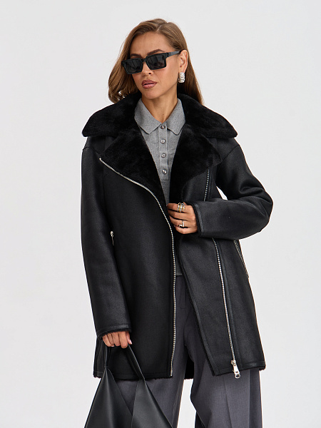 Дубленка LAWINTER  модель 35796, цвет Черный