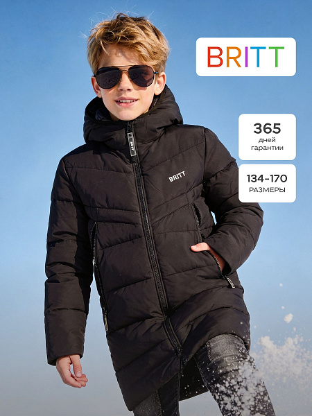 Куртка для мальчика зимняя BRITT, черная, модель 65522
