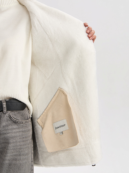 Дубленка LAWINTER  модель 35766, цвет Серый