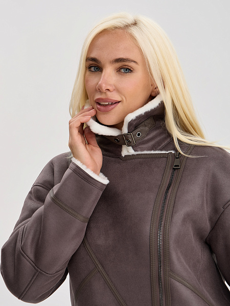 Дубленка LAWINTER  модель 35766, цвет Серый