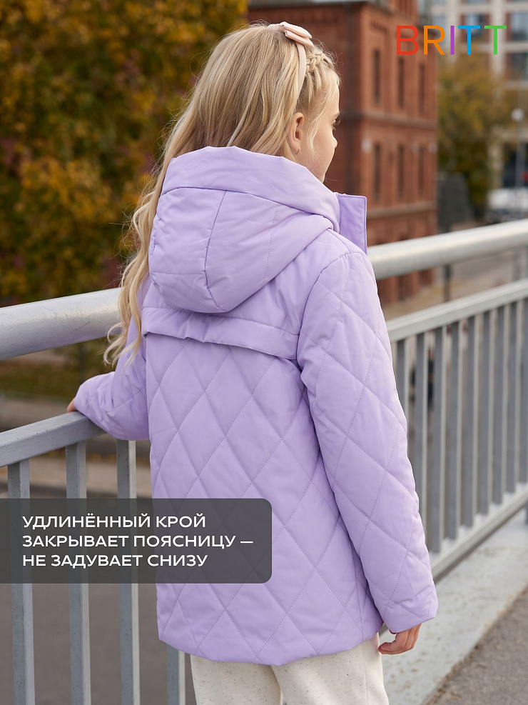 Куртка для девочки демисезонная BRITT, сиреневая, модель 63239