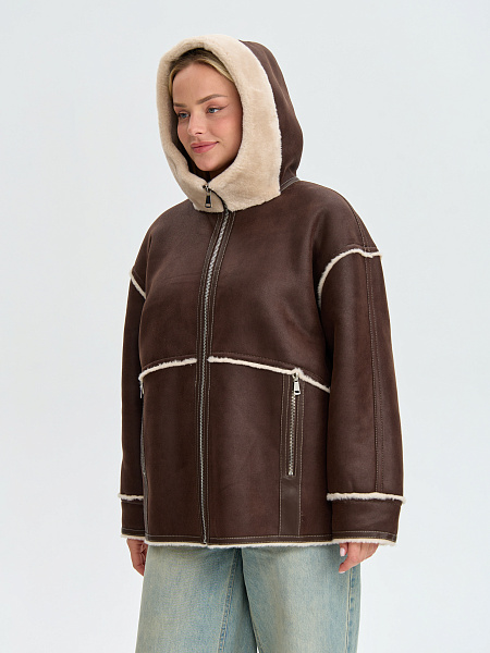 Дубленка LAWINTER  модель 35860, цвет Коричневый