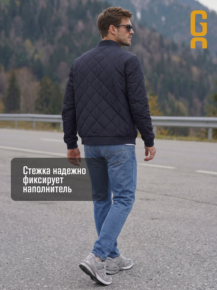 Бомбер мужской демисезонный GRIZMAN, темно-синий, модель 72509