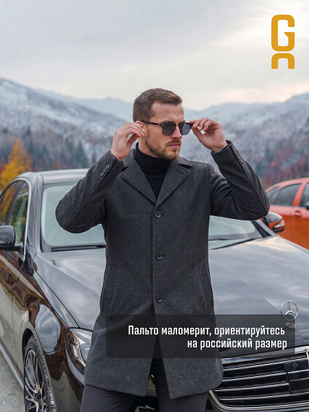 Пальто мужское осеннее GRIZMAN, серое, модель 73467