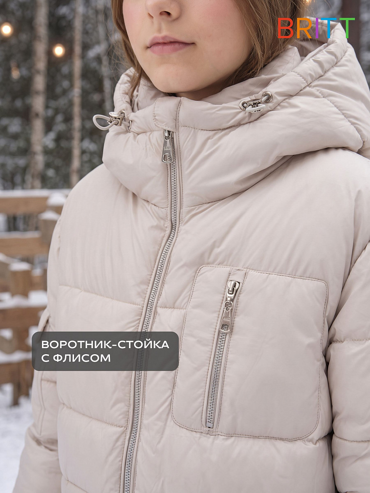 Куртка для девочки зимняя BRITT, молочная, модель 66391