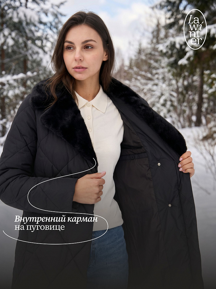 Куртка женская зимняя LAWINTER, черная, модель 85361