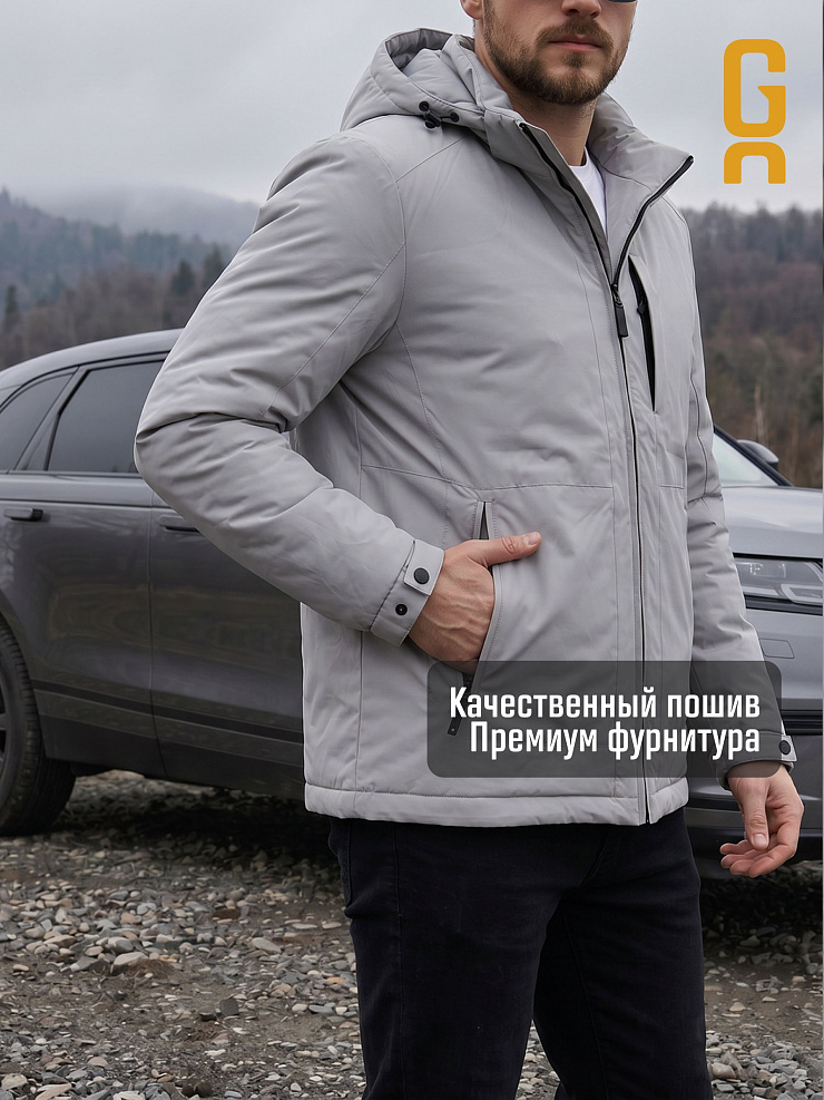 Куртка мужская демисезонная GRIZMAN, светло-серая, модель 74966