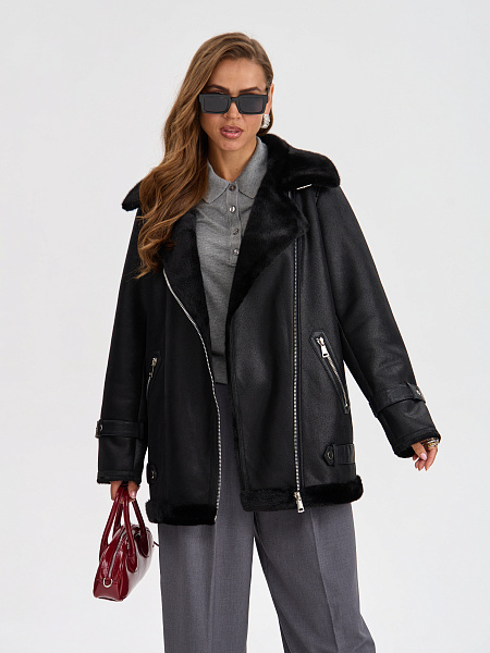 Дубленка LAWINTER  модель 35667, цвет Черный