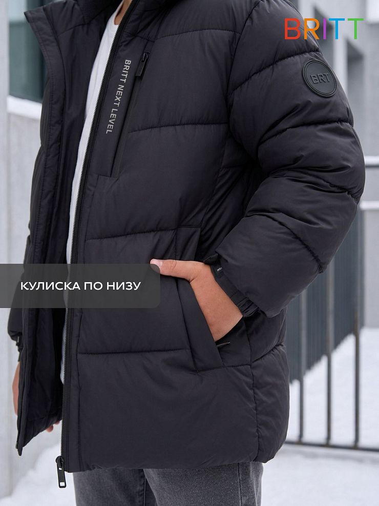 Куртка для мальчика зимняя BRITT, графит, модель 6656