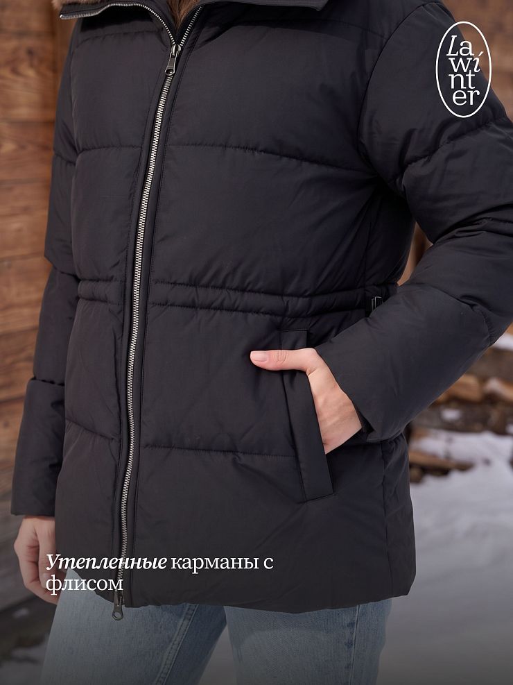Куртка женская зимняя LAWINTER, черная, модель 86659