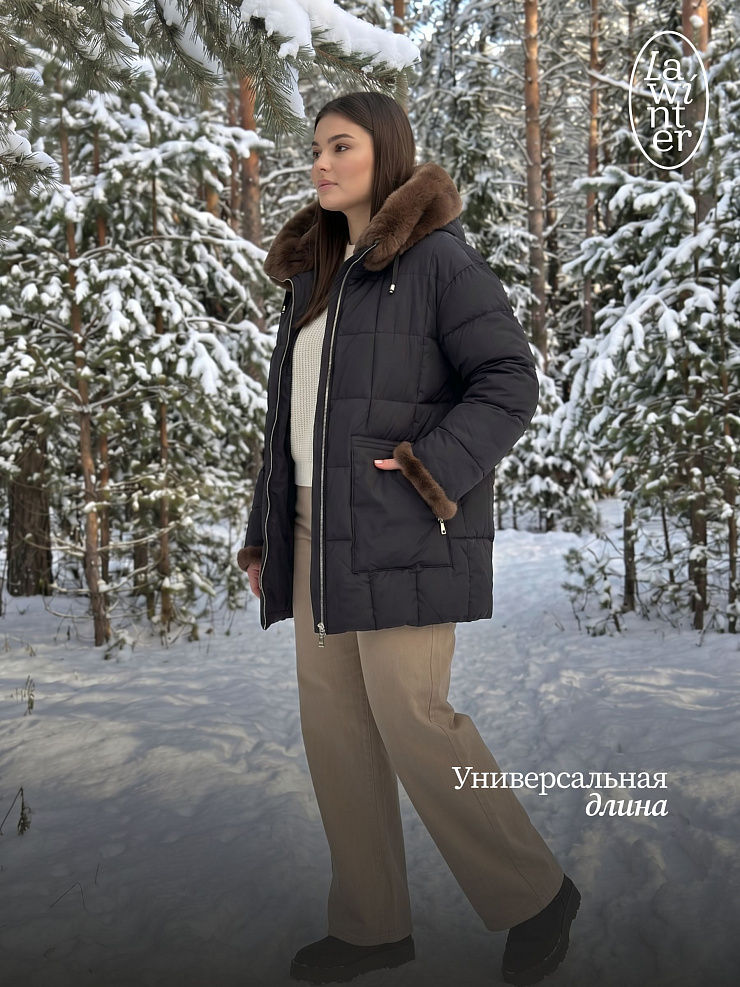 Куртка женская зимняя LAWINTER, черная, модель 85883