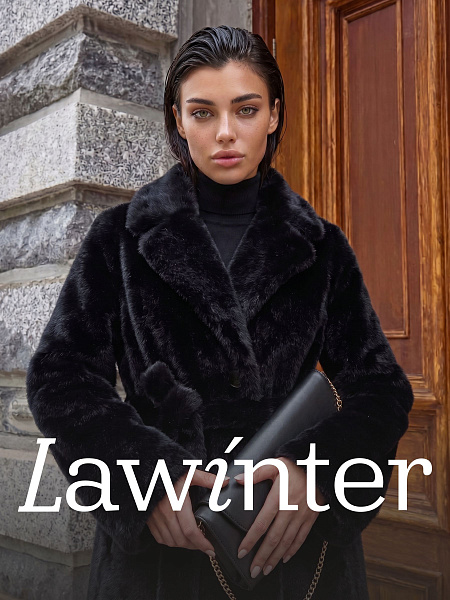 Шуба женская зимняя LAWINTER, черная, модель 55788