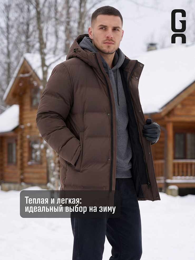 Куртка мужская зимняя GRIZMAN, коричневая, модель 76955