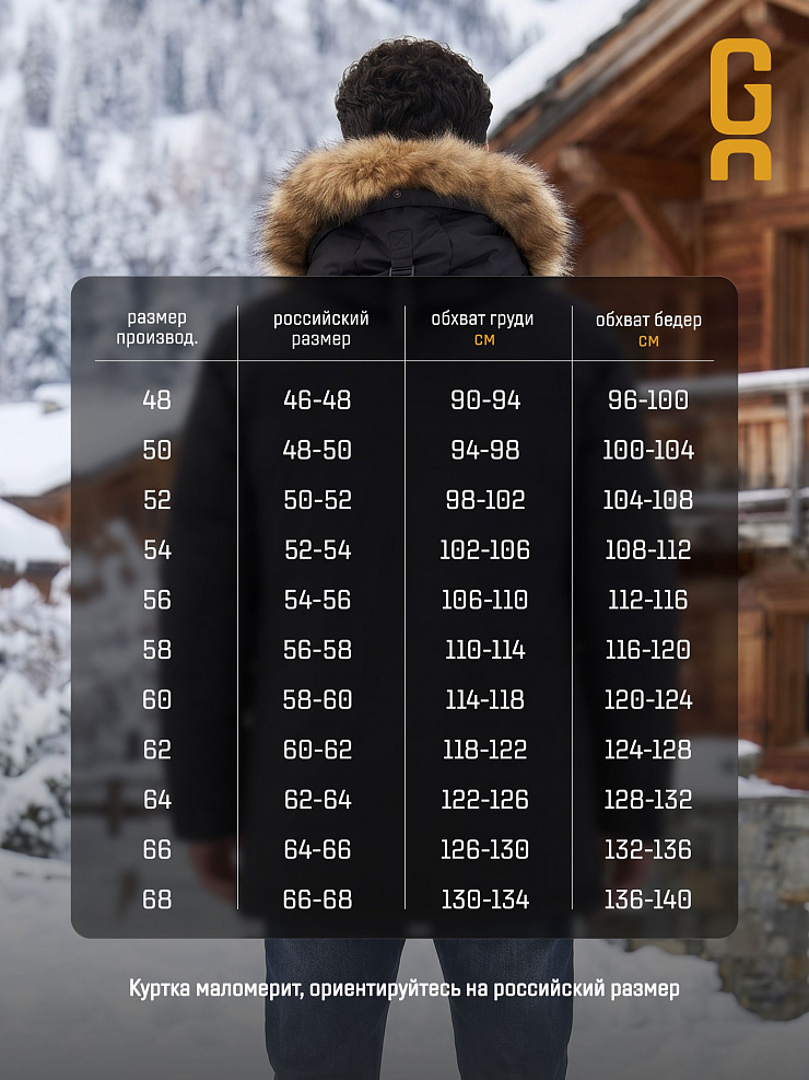 Куртка мужская зимняя GRIZMAN, черная, модель 73837