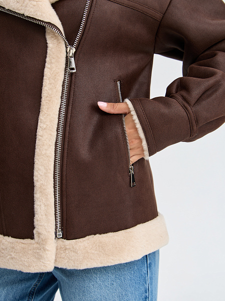 Дубленка LAWINTER  модель 35204, цвет Коричневый