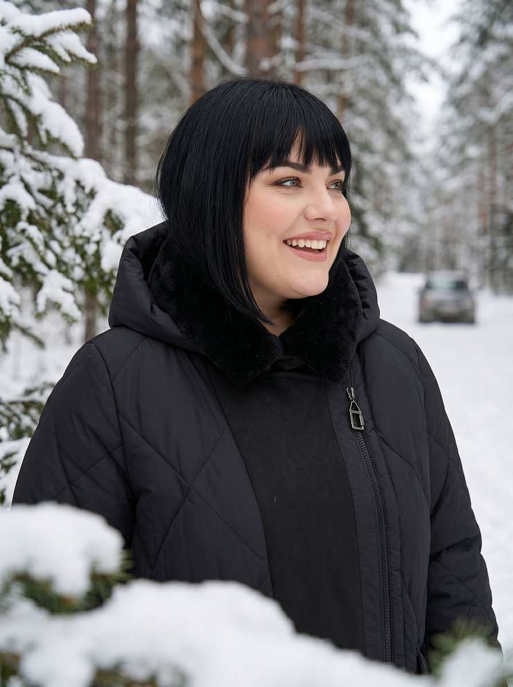 Куртка женская зимняя LAWINTER, черная, модель 8535