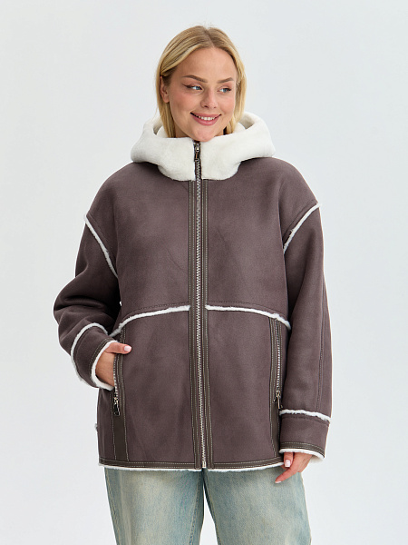 Дубленка LAWINTER  модель 35860, цвет Серый