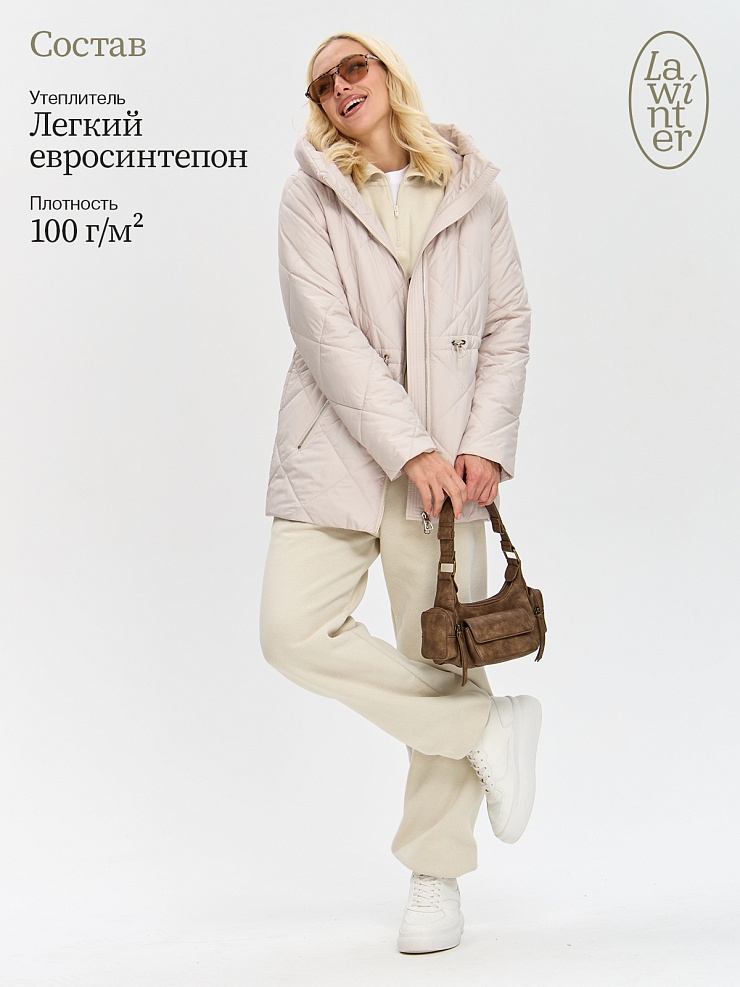 Куртка женская демисезонная LAWINTER, молочная, модель 84619