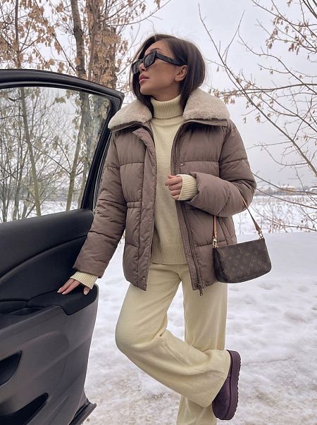 Куртка женская зимняя LAWINTER, капучино, модель 86659