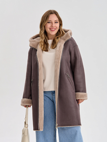 Дубленка LAWINTER  модель 35475, цвет Серый