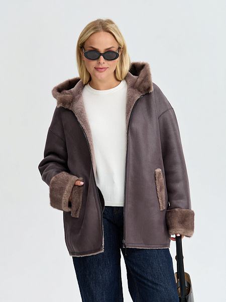 Дубленка LAWINTER  модель 35482, цвет Капучино