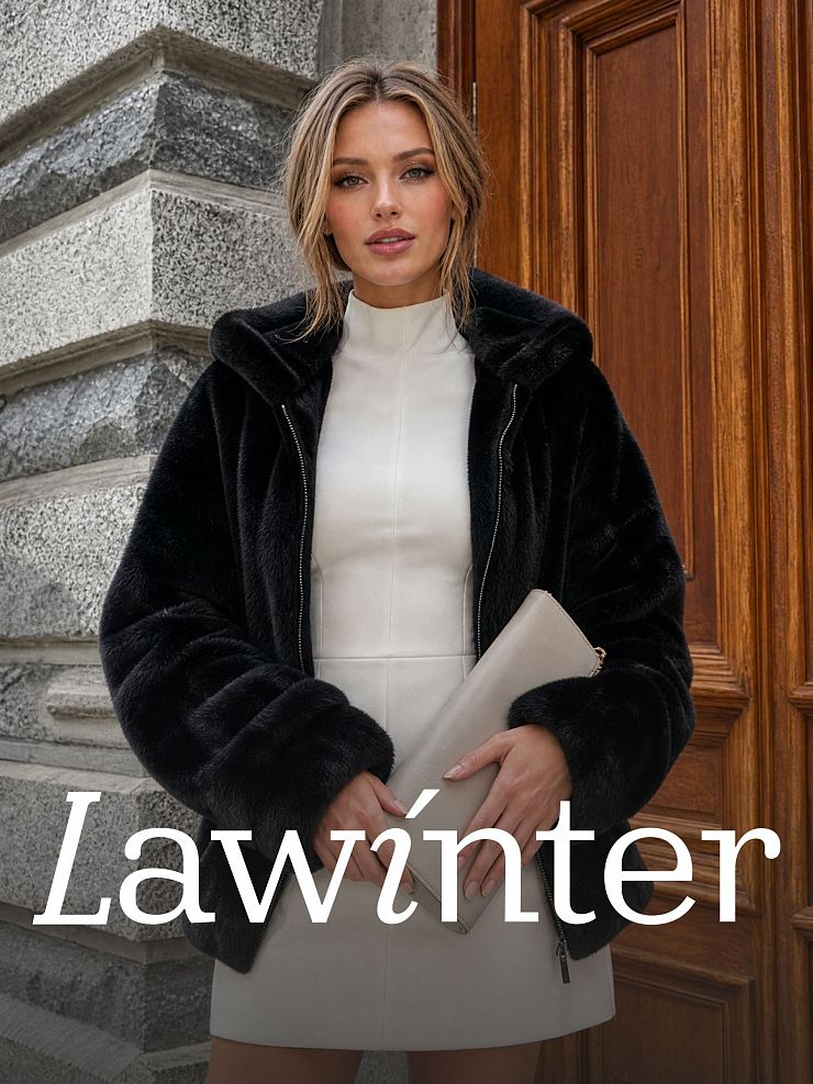 Шуба женская зимняя LAWINTER, черная, модель 56490