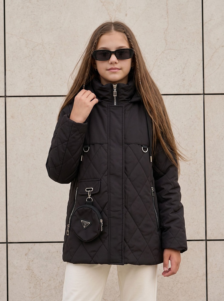 Куртка для девочки демисезонная BRITT, черная, модель 63239
