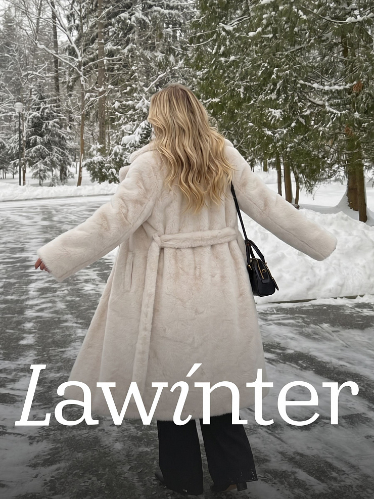 Шуба женская зимняя LAWINTER, молочная, модель 55788