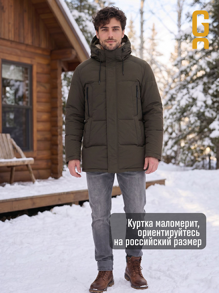 Пуховик мужской зимний GRIZMAN, хаки, модель 75192