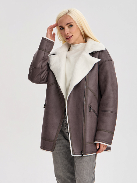 Дубленка LAWINTER  модель 35766, цвет Серый