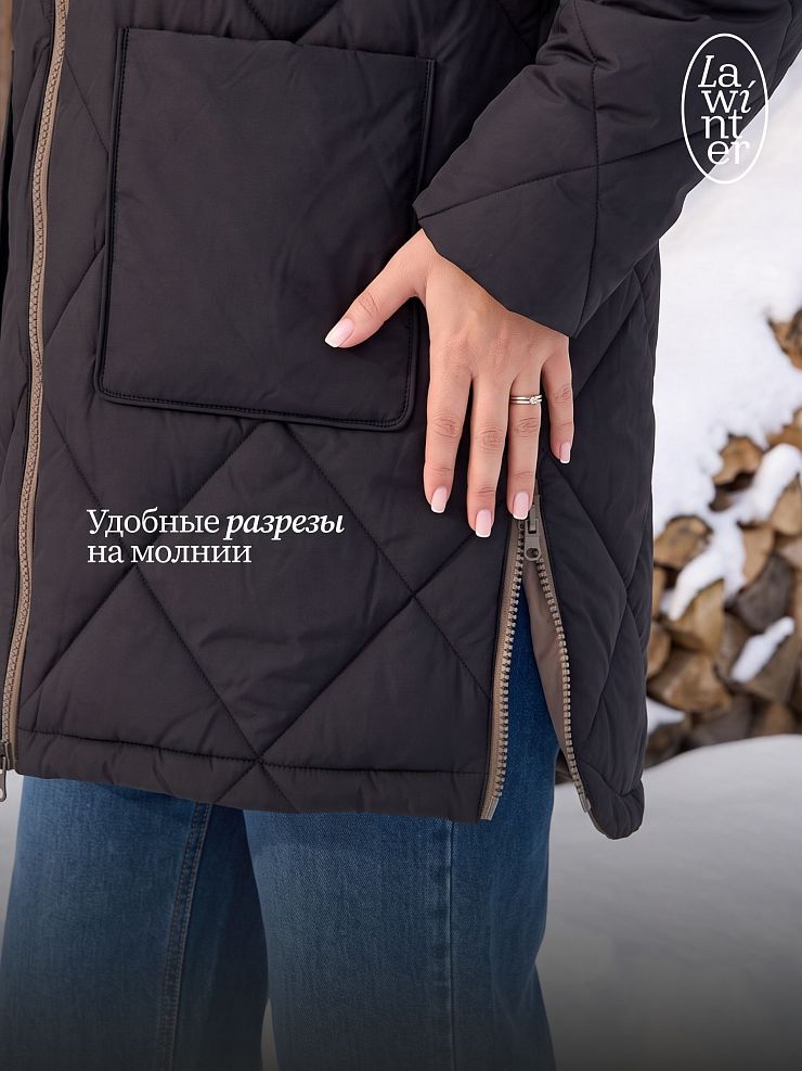 Куртка женская зимняя LAWINTER, черная, модель 86313