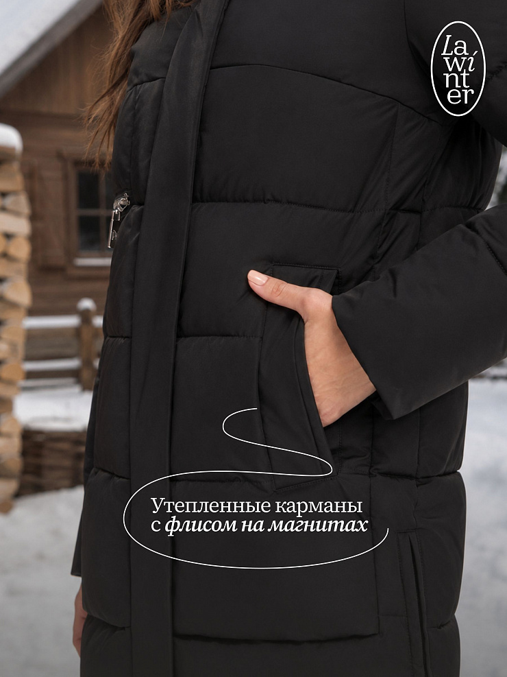 Куртка женская зимняя LAWINTER, черная, модель 85950