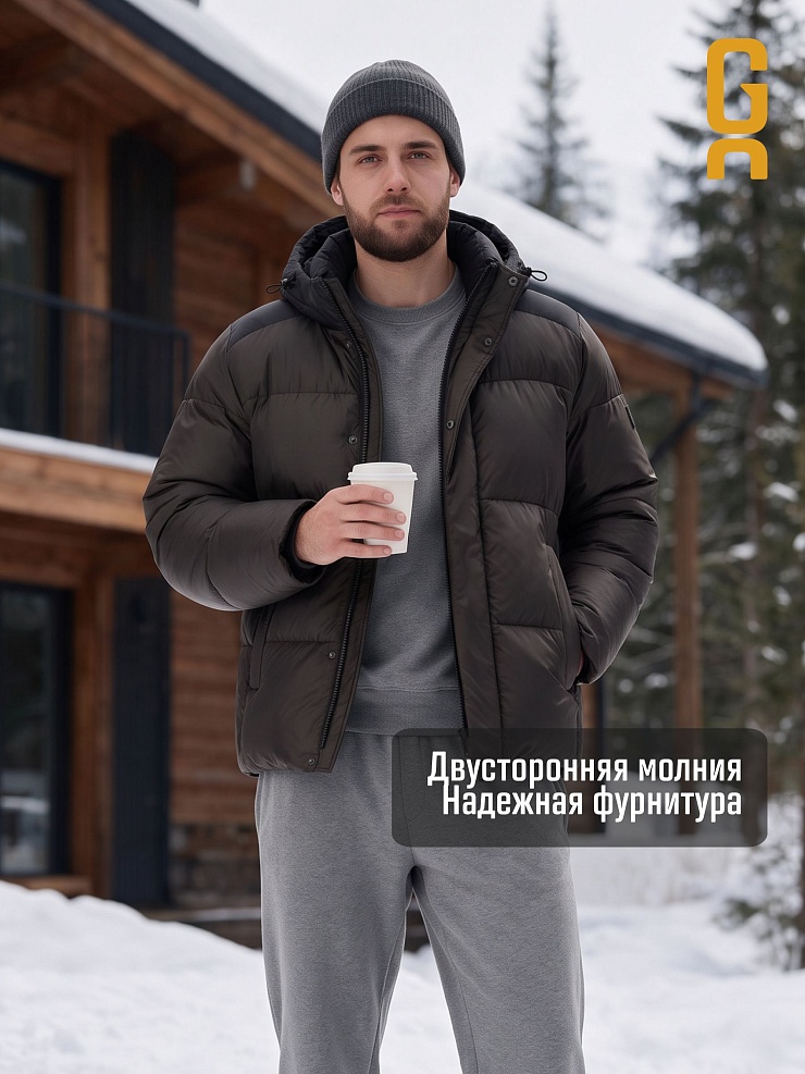 Куртка мужская зимняя GRIZMAN, коричневая, модель 76238
