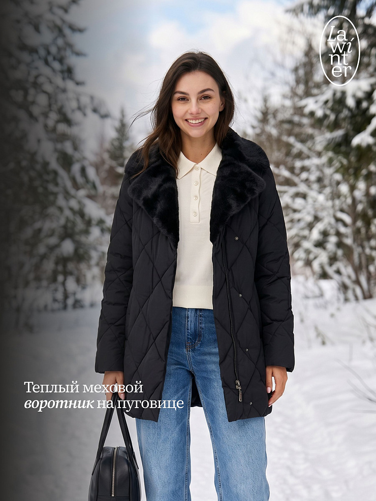 Куртка женская зимняя LAWINTER, черная, модель 85361