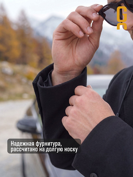 Пальто мужское осеннее GRIZMAN, черное, модель 73358