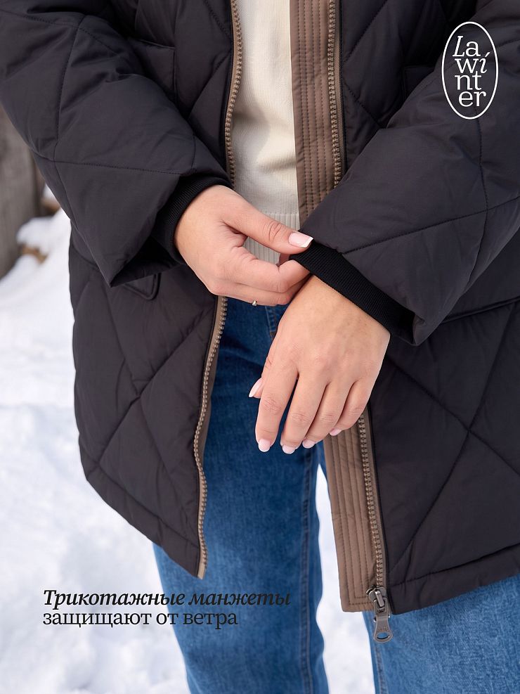 Куртка женская зимняя LAWINTER, черная, модель 86313